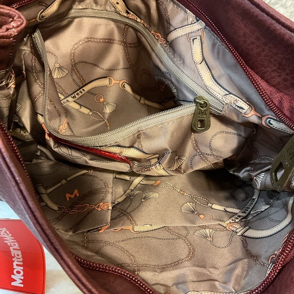 Montana West Rich Burgundy Brown Shoulder Bag - Picture 5 of 6